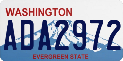 WA license plate ADA2972