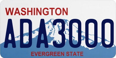 WA license plate ADA3000