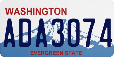 WA license plate ADA3074