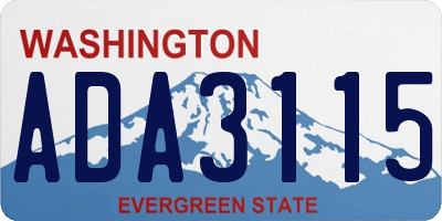 WA license plate ADA3115