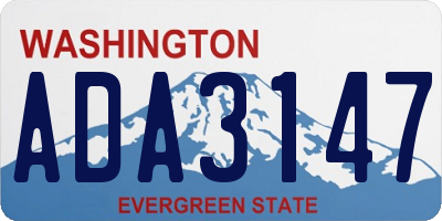WA license plate ADA3147
