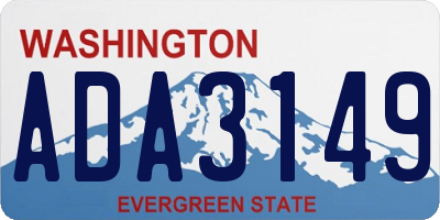 WA license plate ADA3149