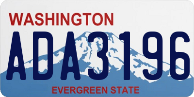 WA license plate ADA3196