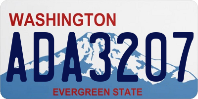 WA license plate ADA3207