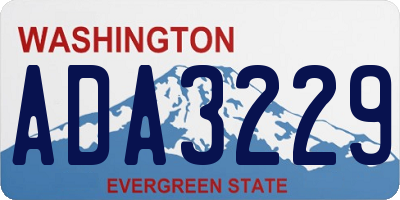 WA license plate ADA3229