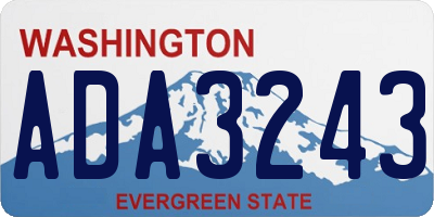 WA license plate ADA3243