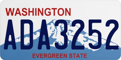WA license plate ADA3252