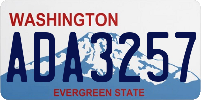 WA license plate ADA3257