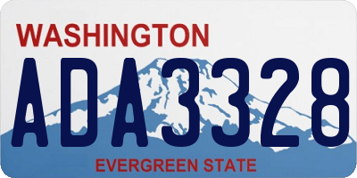 WA license plate ADA3328