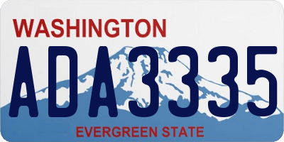 WA license plate ADA3335