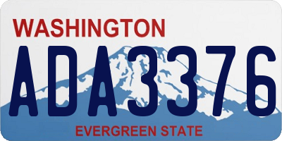 WA license plate ADA3376