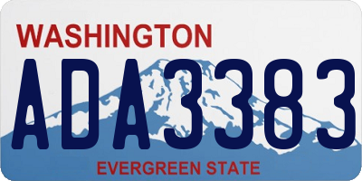 WA license plate ADA3383