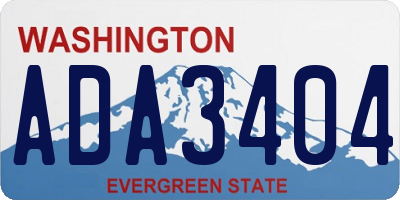 WA license plate ADA3404