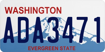 WA license plate ADA3471