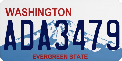 WA license plate ADA3479