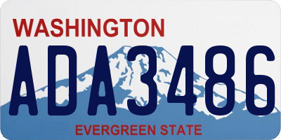 WA license plate ADA3486