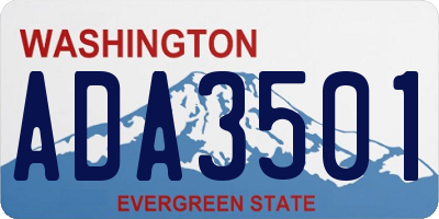 WA license plate ADA3501