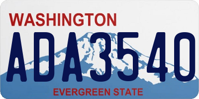 WA license plate ADA3540