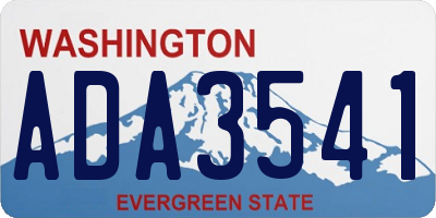 WA license plate ADA3541
