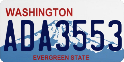 WA license plate ADA3553