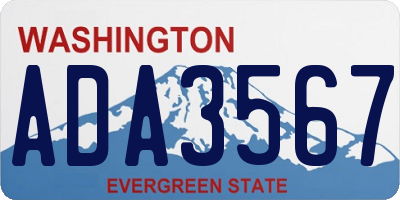 WA license plate ADA3567