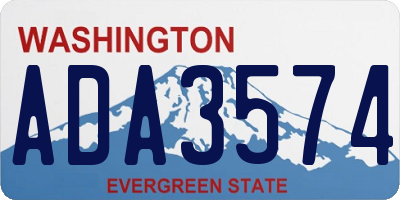 WA license plate ADA3574