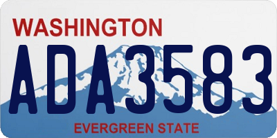 WA license plate ADA3583