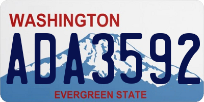 WA license plate ADA3592