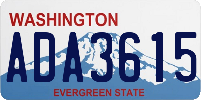 WA license plate ADA3615