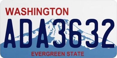 WA license plate ADA3632