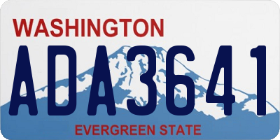 WA license plate ADA3641