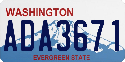 WA license plate ADA3671