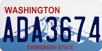 WA license plate ADA3674