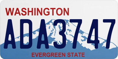 WA license plate ADA3747