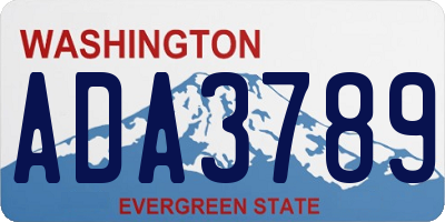 WA license plate ADA3789