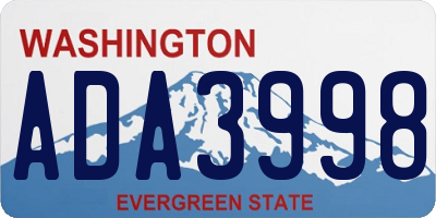WA license plate ADA3998