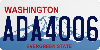 WA license plate ADA4006