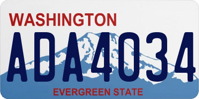 WA license plate ADA4034