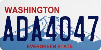 WA license plate ADA4047