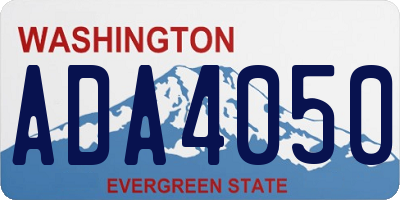 WA license plate ADA4050