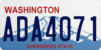 WA license plate ADA4071