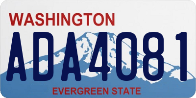 WA license plate ADA4081