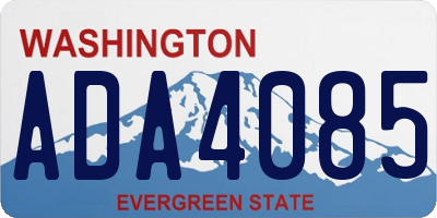 WA license plate ADA4085