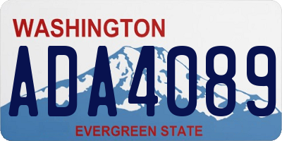 WA license plate ADA4089