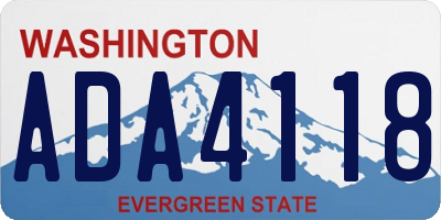 WA license plate ADA4118