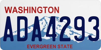 WA license plate ADA4293