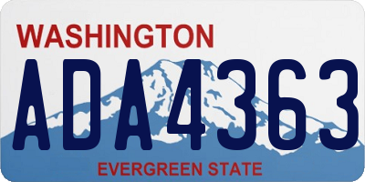 WA license plate ADA4363