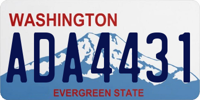 WA license plate ADA4431