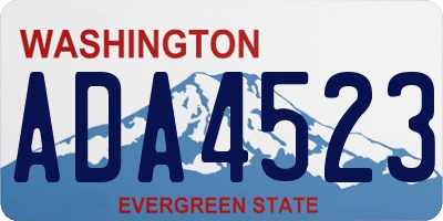 WA license plate ADA4523