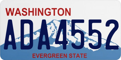 WA license plate ADA4552